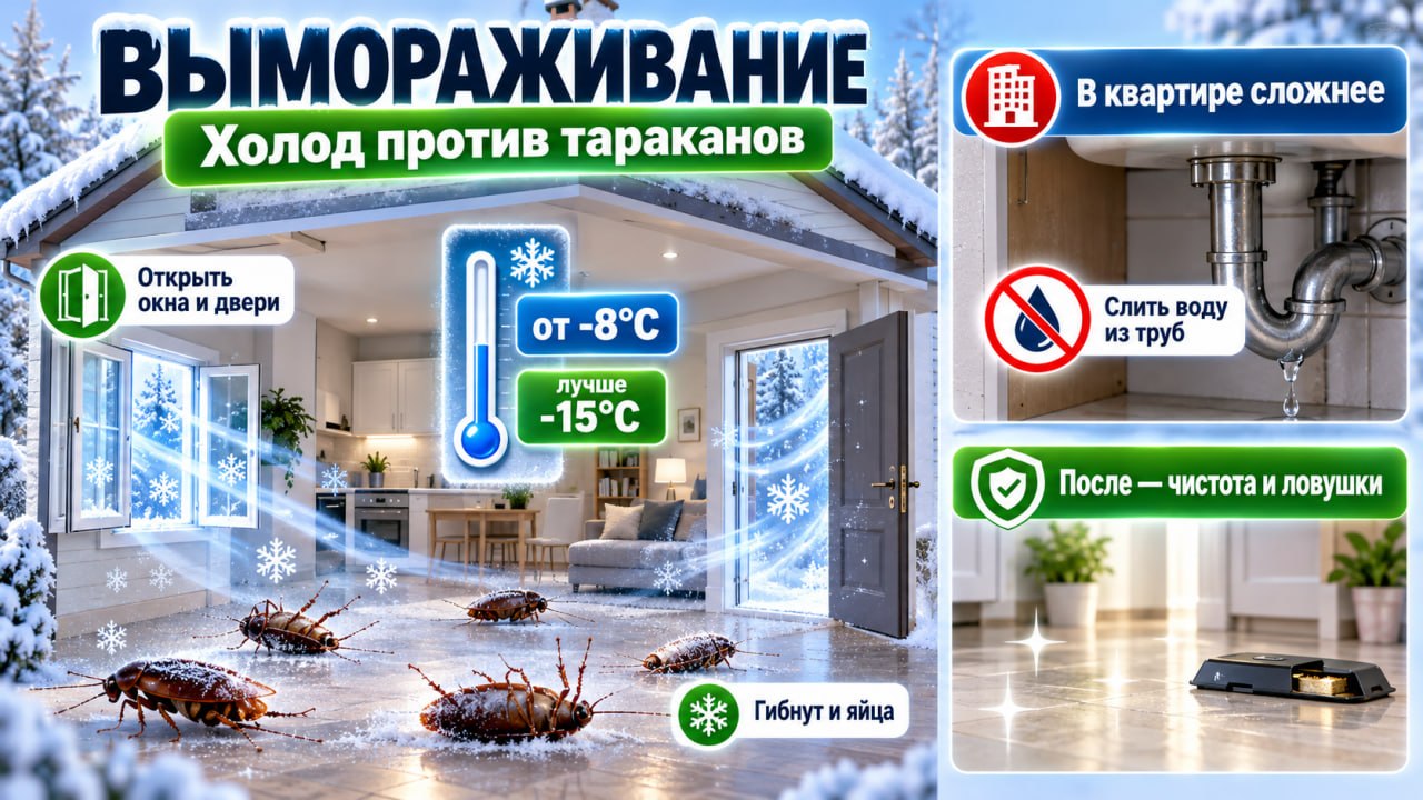 вымораживание от тараканов
